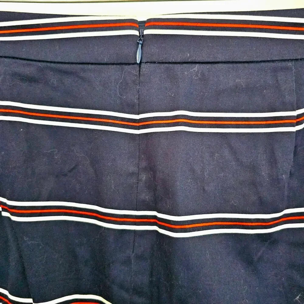 J. Crew Outlet Striped Pencil Skirt 10 Red White Blue Mini Office Classic - Picture 2 of 4